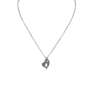 Elegant Silver Heart Pendant Necklace